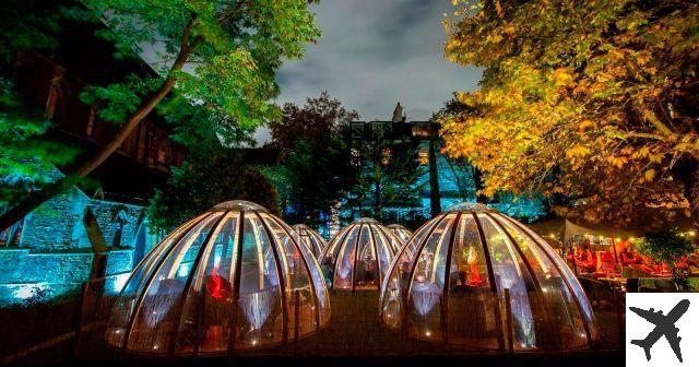 London secret garden with transparent domes afternoon tea