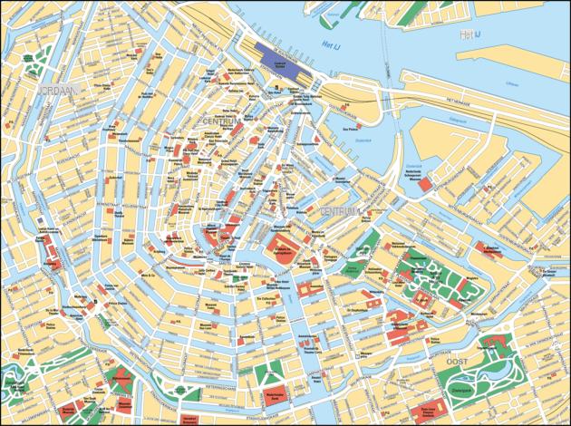 Mapas e planos detalhados de Amesterdão
