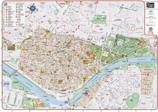 Mapas e planos detalhados de Sevilha