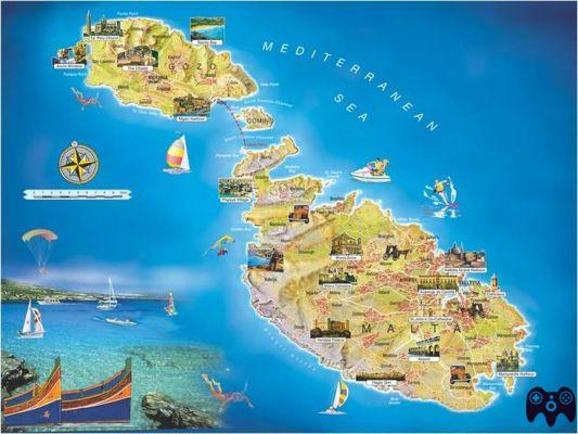 mappa turistica di malta