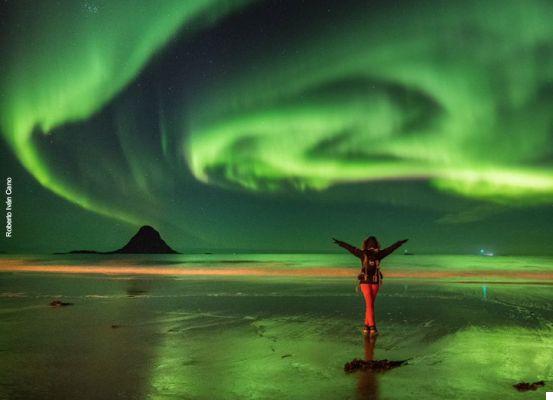 Ballenas y auroras boreales en otono