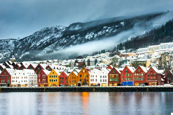 Norwegian fjords in winter