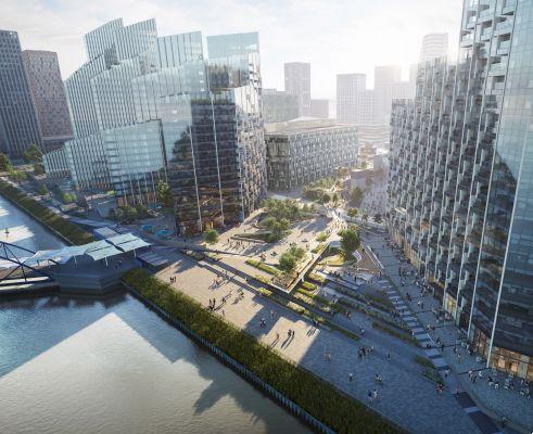 La marea nuovo parco sopraelevato penisola di Greenwich Londra
