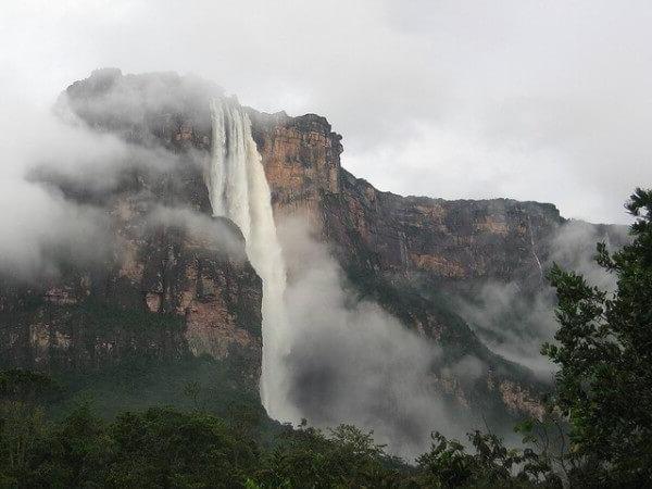 The Salto Angel waterfall in Venezuela