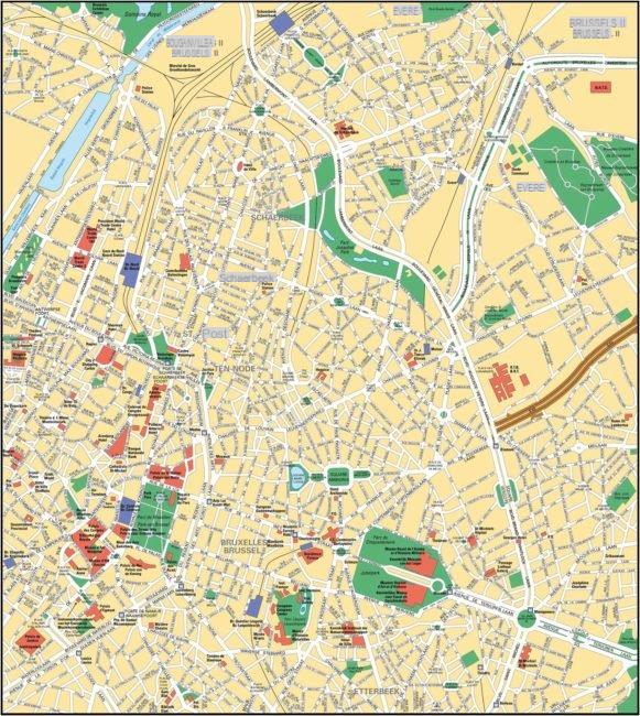 Maps and detailed plans of Brussels