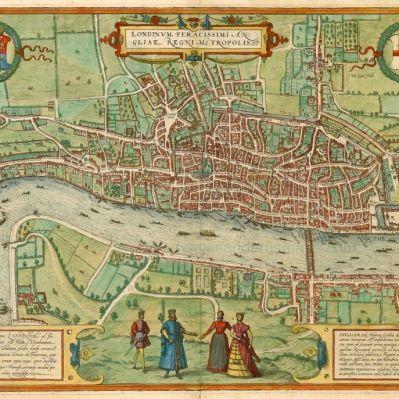 mapa Universidade de Cambridge assassinatos medieval Londres