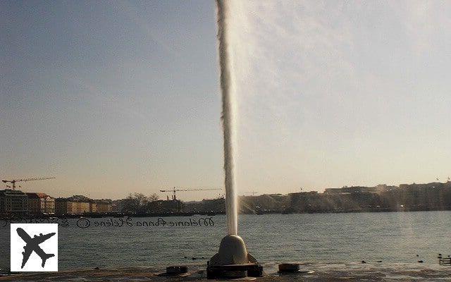 Le grand jet d’eau dans le lac de Genève